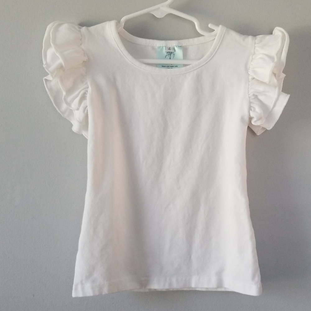 Girls Ruffle Sleeve Shirt - Size 4